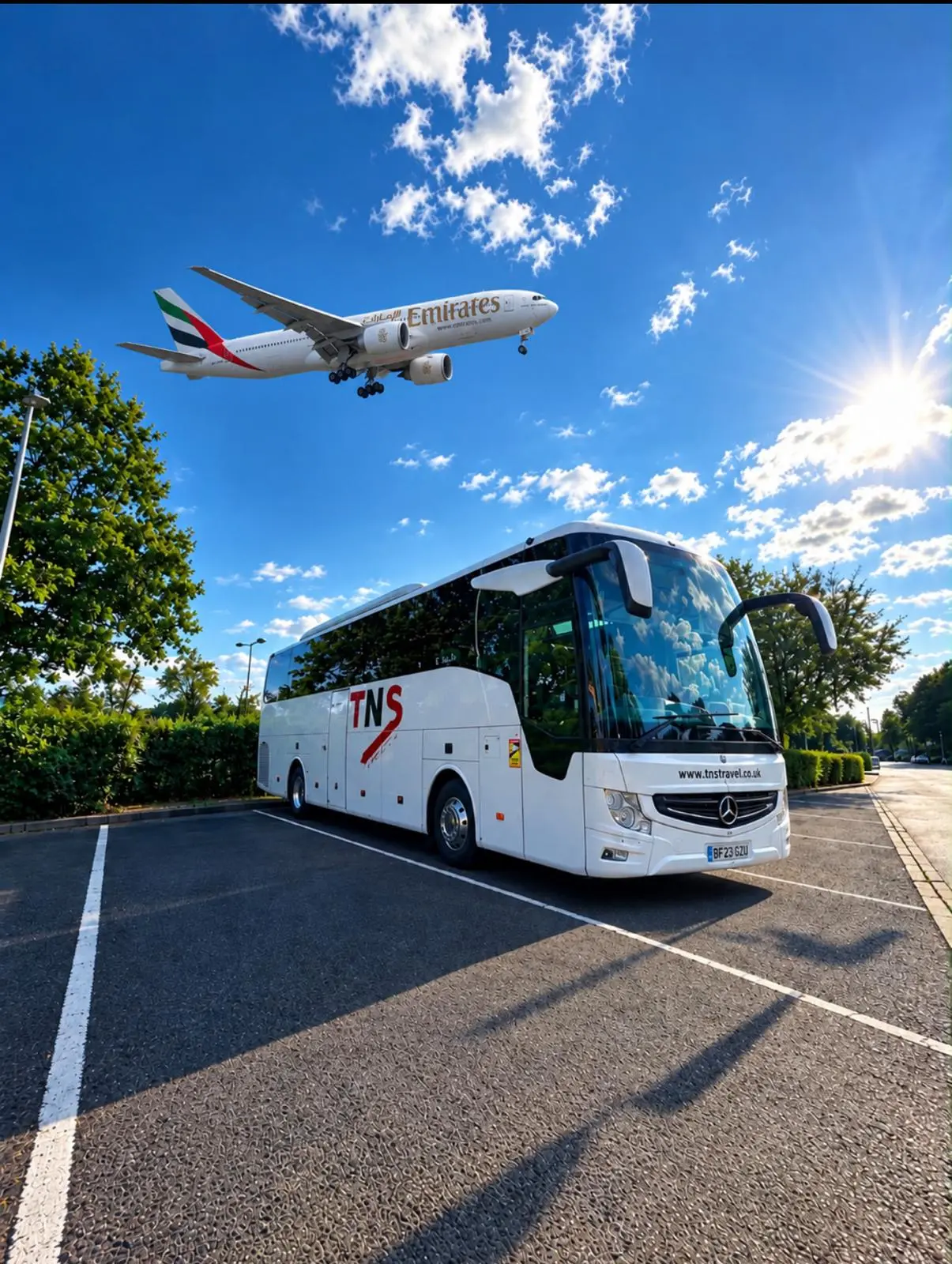 TNS Travel coach on an airport transfer